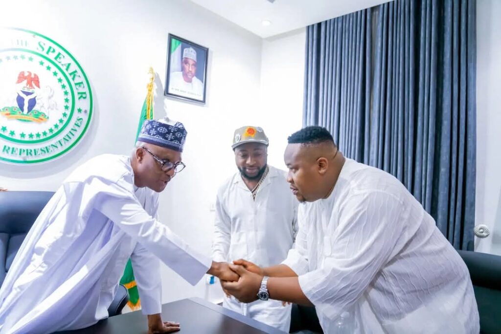 High-Profile Meeting: Speaker Abbas Welcomes Davido and Cubana Chief Priest