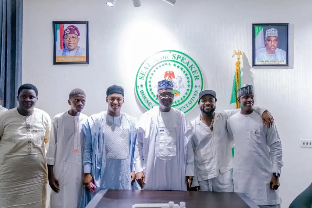 High-Profile Meeting: Speaker Abbas Welcomes Davido and Cubana Chief Priest