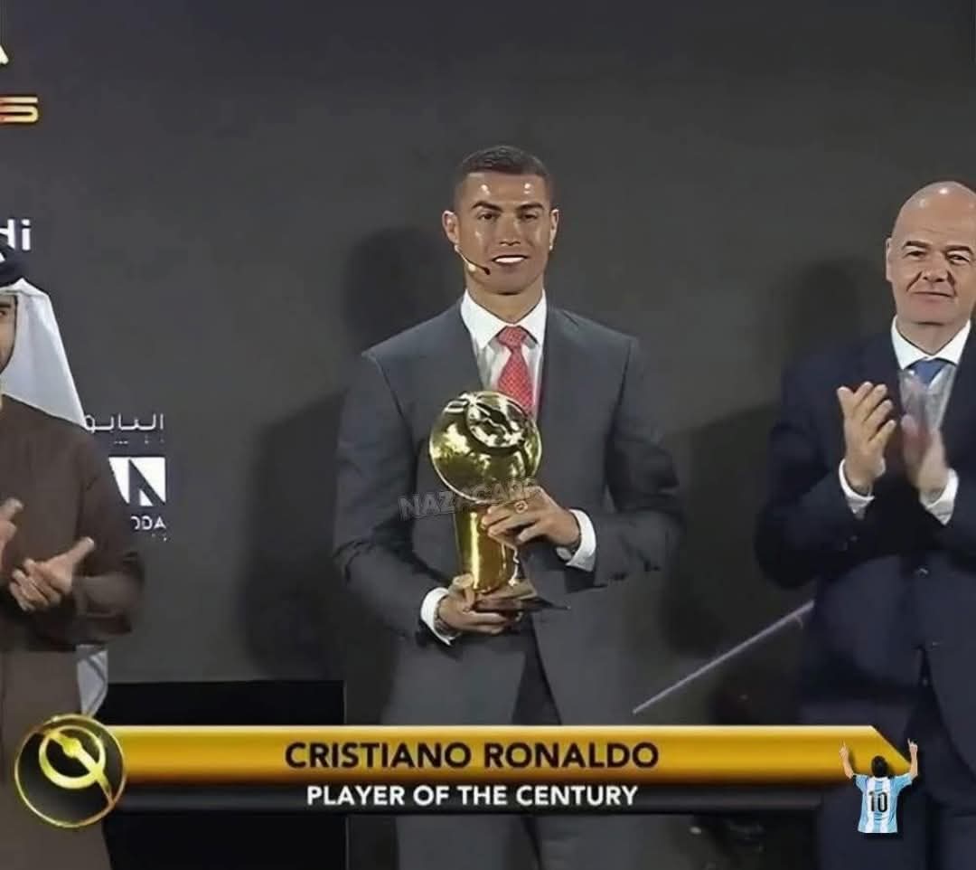 Football legend Cristiano Ronaldo has officially been awarded the Best Player of the Century —