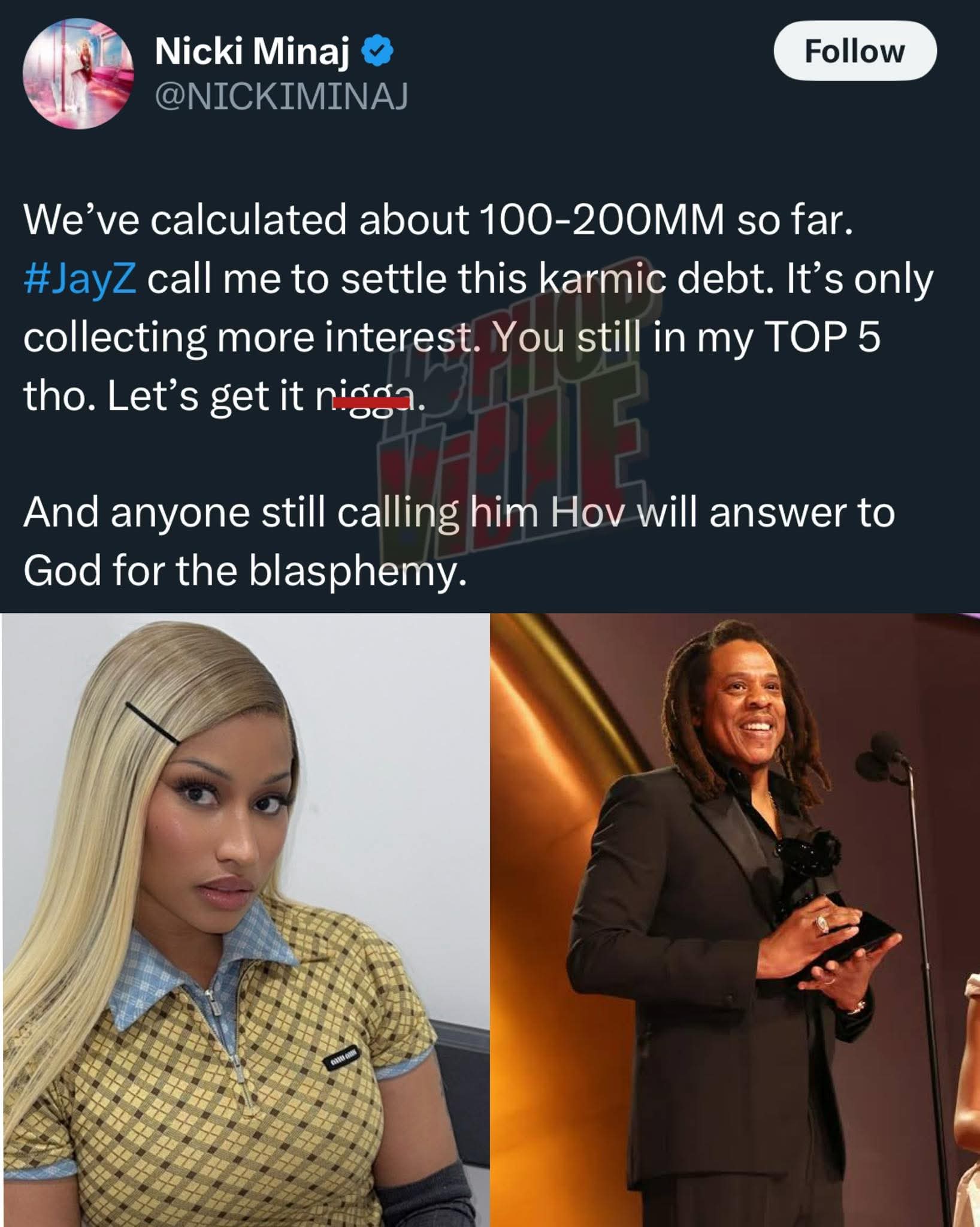 Clash on X: Rap Queen Demands Her Cut — and Calls Out “Hov” in Divine Terms
